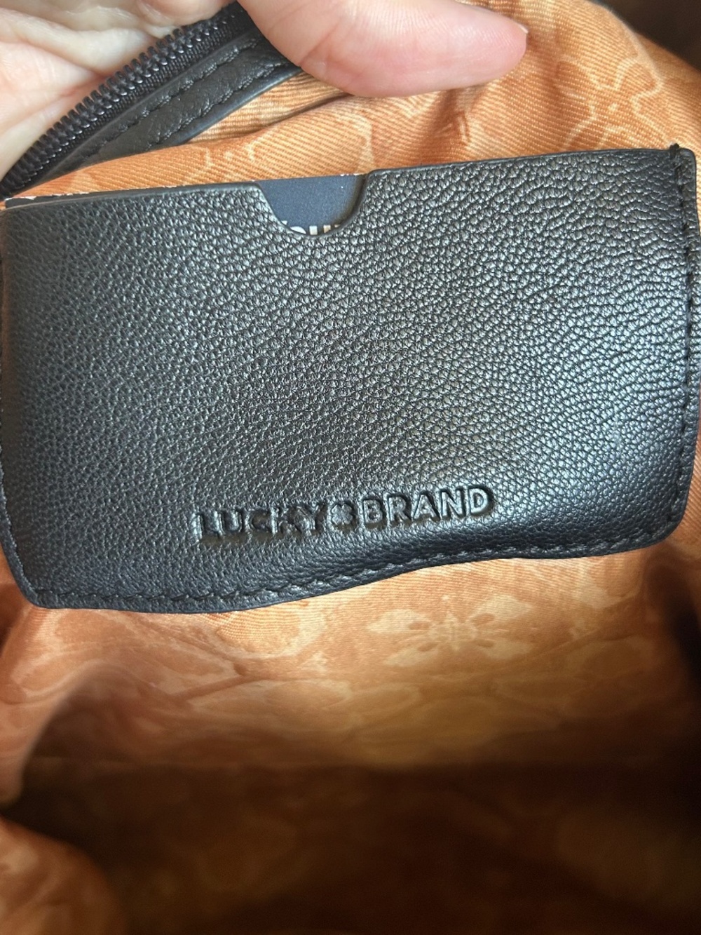 LUCKY BRAND Black Leather Tala Tote EUC - Picture 4 of 7